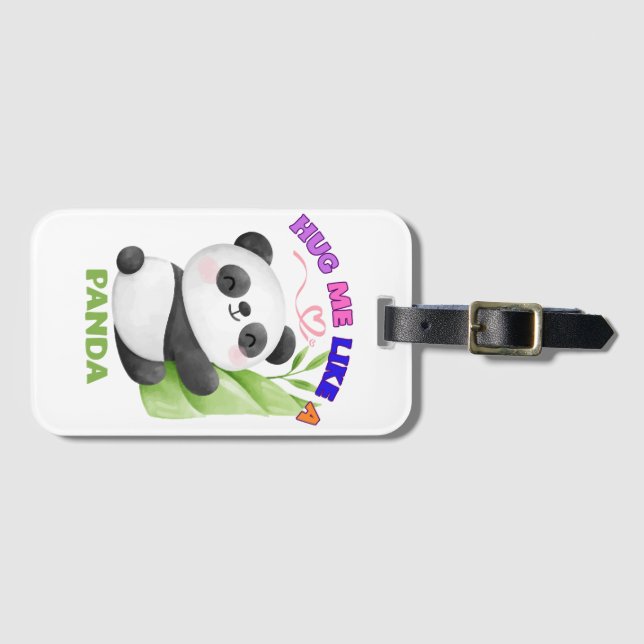 Etiqueta para Equipaje – Abrázame como un Panda 🐼 (Anverso horizontal)