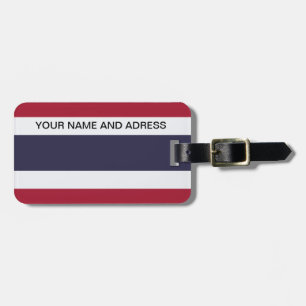 Etiqueta para equipaje con bandera de Tailandia