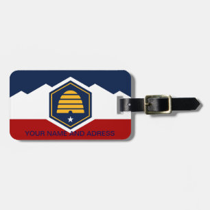 Etiqueta para equipaje con bandera de Utah, EE. UU