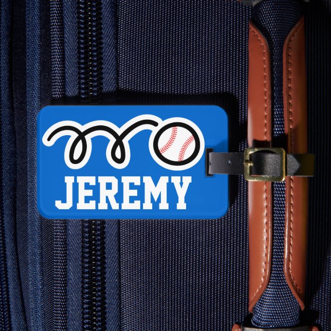 Etiqueta para equipaje con tema deportivo | diseño (Anverso In situ 4)