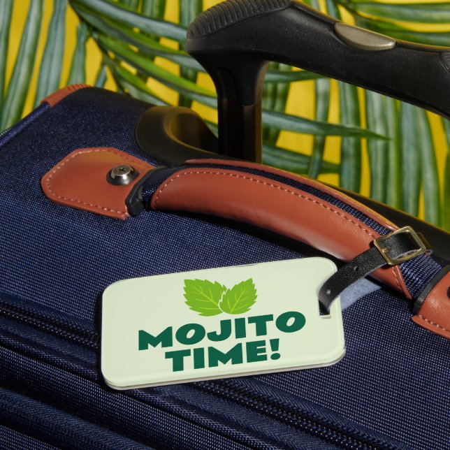 Etiqueta para equipaje de amante de Mojito Verde c (Anverso In situ 3)