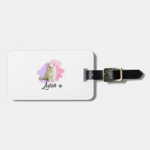 Etiqueta para equipaje de Arte de Gato Adorable – 