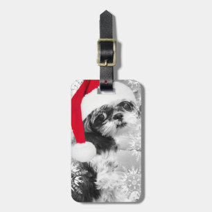 Etiqueta para equipaje de Santa Shih Tzu
