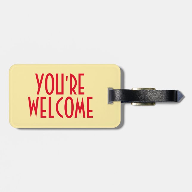 Etiqueta para equipaje 'You're Welcome' con correa (Atrás Horizontal)