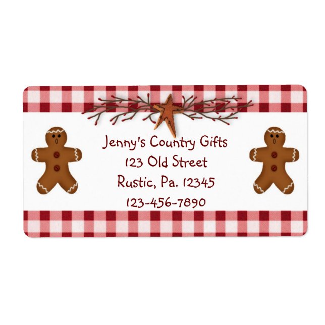 Etiqueta para hombres de pan de jengibre (Frente)