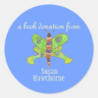 Etiqueta para la donación de libros - mariposa