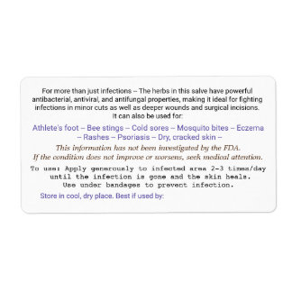 Etiqueta para la parte posterior del frasco de sal