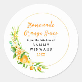 Etiqueta para Lata de Jugo de Naranja Casero