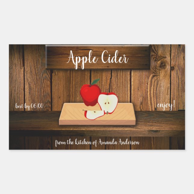 Etiqueta para Lata de Sidra de Manzana (Anverso)