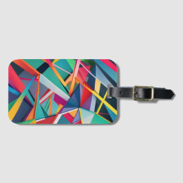 ETIQUETA PARA MALETAS カラフル・ジオメトリック・マジック 直線の組み合わせによる立体感のある幾何学模様