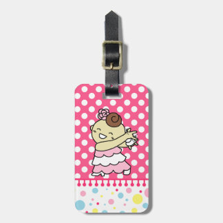 Etiqueta Para Maletas ネームタグ　表にカスタネッ子　（裏はパリ子 or カードケース）　白