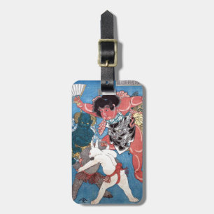 Etiqueta Para Maletas 金 太 郎 と 物,国 ~ Kintaro & Animales, Kuniyoshi, Ukiyo
