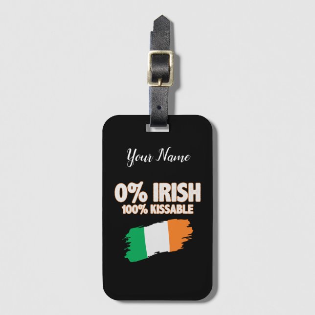 Etiqueta Para Maletas 0% irlandés 100% kissable (Anverso vertical)