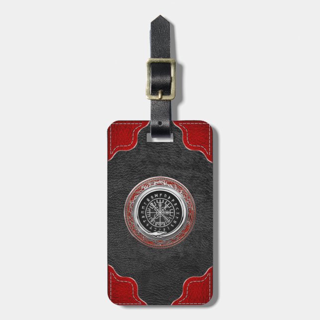 Etiqueta Para Maletas [200] Vegvisir - Viking Silver Magic Runic Compass (Frente Vertical)