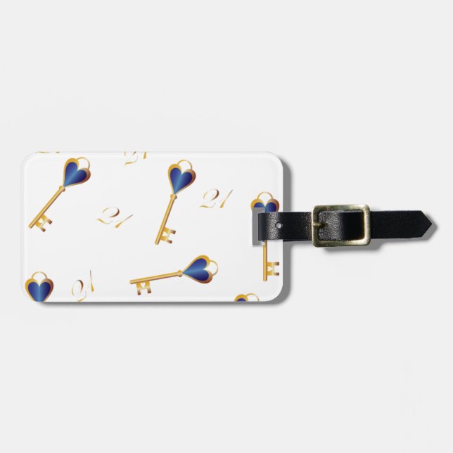 Etiqueta Para Maletas 21.ª llave de cumpleaños (Frente Horizontal)