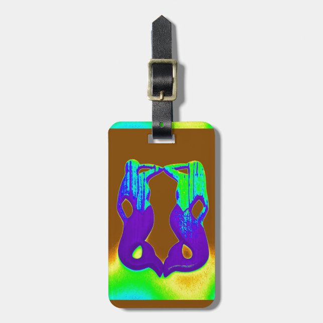 Etiqueta Para Maletas 2 sirenas moradas (Frente Vertical)