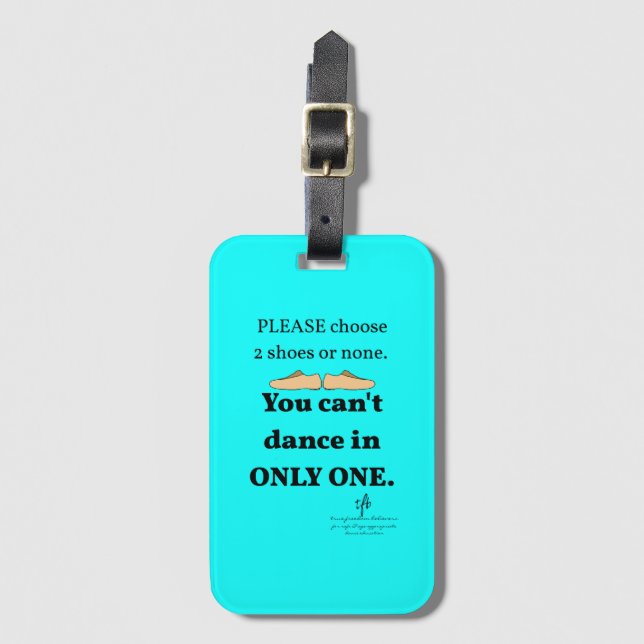Etiqueta Para Maletas 2 Zapatos o ninguno cian (Anverso vertical)