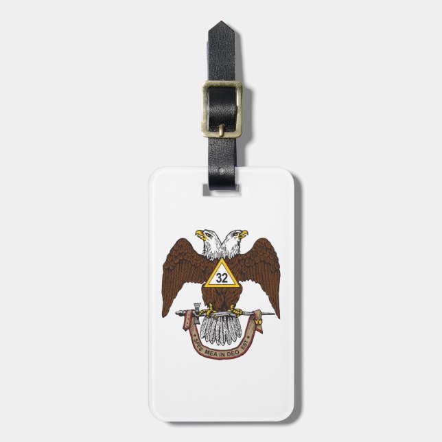 Etiqueta Para Maletas 32do Rito escocés Brown Eagle del grado (Frente Vertical)
