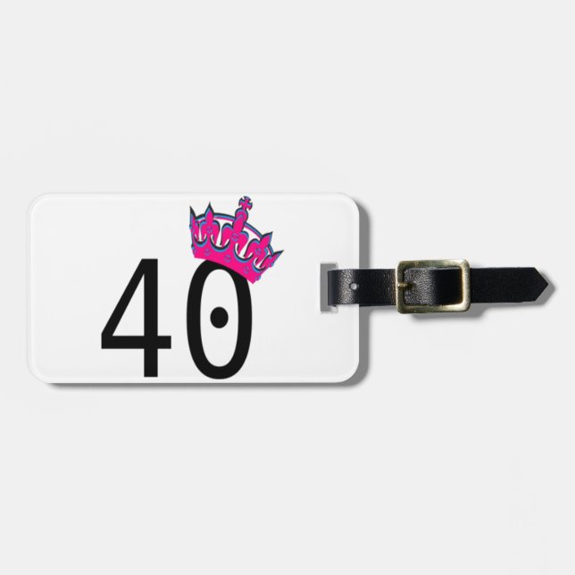 Etiqueta Para Maletas 40.ª Princesa De Cumpleaños (Frente Horizontal)