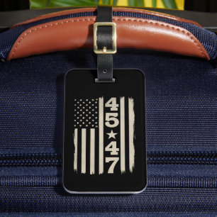 Etiqueta Para Maletas 45 47 Trump Bandera Vintage USA 47º Presidente