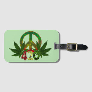 Etiqueta Para Maletas 4 20 Rasta Paz Verde Marihuana