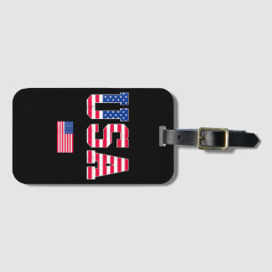 Etiqueta Para Maletas 4 de julio Camisa de Estados Unidos Patriótico Ban