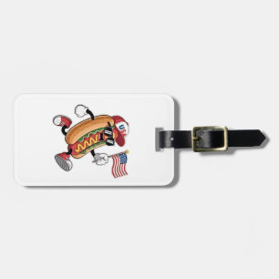 Etiqueta Para Maletas 4 de julio Hotdog American Independence 1776