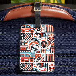 Etiqueta Para Maletas 4 de julio Patrón Generativo