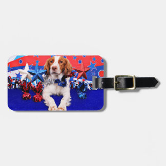 Etiqueta Para Maletas 4 de julio - perro de aguas de Bretaña - Charlie
