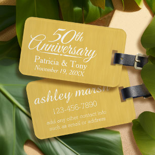Etiqueta Para Maletas 50.º aniversario Boda de oro personalizado