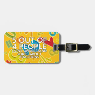 Etiqueta Para Maletas 5 DE CADA 4 PERSONAS Chiste DE matemáticas