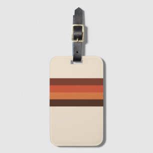 Etiqueta Para Maletas 70s retro fresco raya la mandarina del naranja de