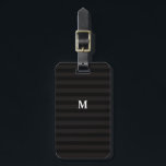 Etiqueta Para Maletas 7 Opción Moograma moderno Bandas negras<br><div class="desc">Que tu equipaje se vea bien con esta etiqueta de rayas negras y grises.</div>