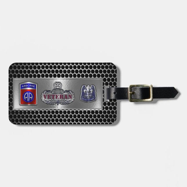 Etiqueta Para Maletas 82.º Veterano de la División Aérea (Frente Horizontal)