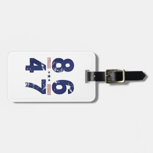 Etiqueta Para Maletas 86 47 Anti Trump 8647 Estilo retro vintage