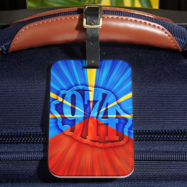 Etiqueta Para Maletas 974 Ile de la Réunion (Anverso In situ 2)