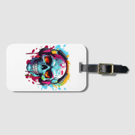 Etiqueta Para Maletas A DJ POP ART SKULL Luggage Tag 