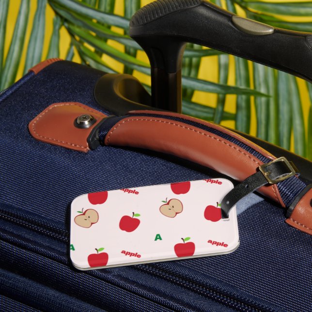 Etiqueta Para Maletas A es para rosa manzana (Anverso In situ 3)