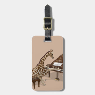 Etiqueta Para Maletas A La Dulce Giraffe Le Encanta Jugar Piano