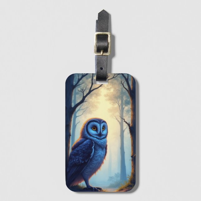 Etiqueta Para Maletas A Majestic Owl perched gracefully  (Anverso vertical)