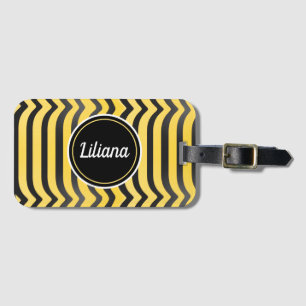 Etiqueta Para Maletas Abeja de buey amarillo a rayas y negro