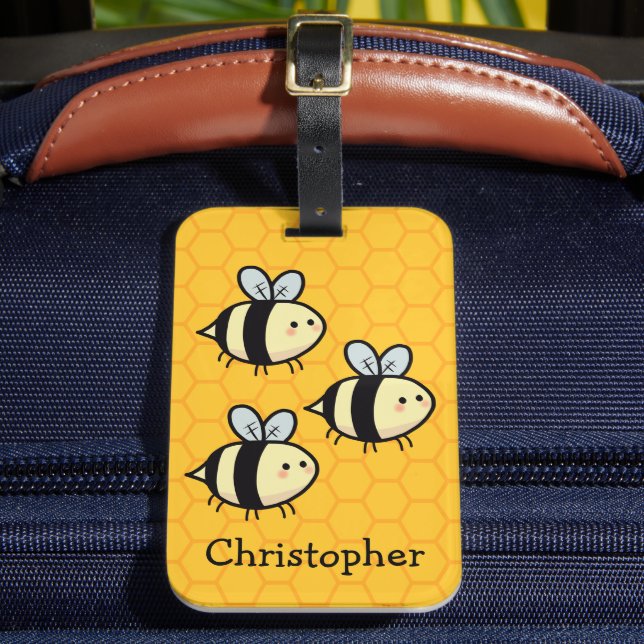 Etiqueta Para Maletas Abejas voladoras personalizadas (Anverso In situ 2)