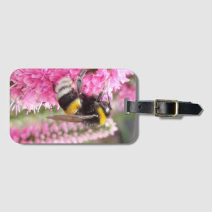 Etiqueta Para Maletas Abejorro en Flores Rosadas