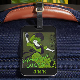 Etiqueta Para Maletas Absinthe en verde personalizado