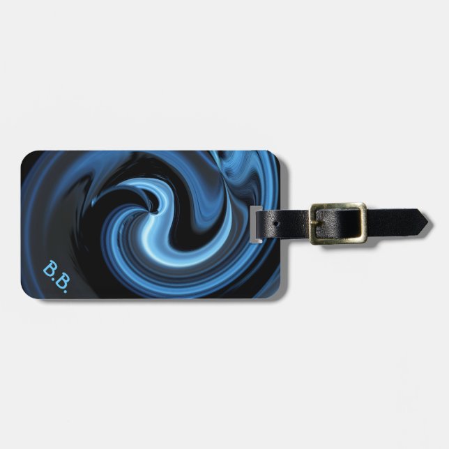 Etiqueta Para Maletas Abstract Blue Bird *personalizar* (Frente Horizontal)