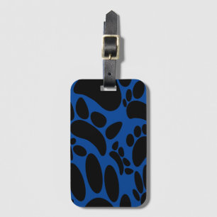 Etiqueta Para Maletas Abstract Dog Pawprint Blue