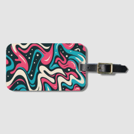 Etiqueta Para Maletas Abstract Graffiti - Bold Vibrant Line Art Style