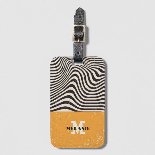 Etiqueta Para Maletas Abstract grunge aesthetic  minimal Monogram (Anverso vertical)