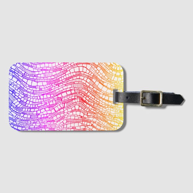 Etiqueta Para Maletas Abstract Pen & Ink Geometric Shapes (Anverso horizontal)