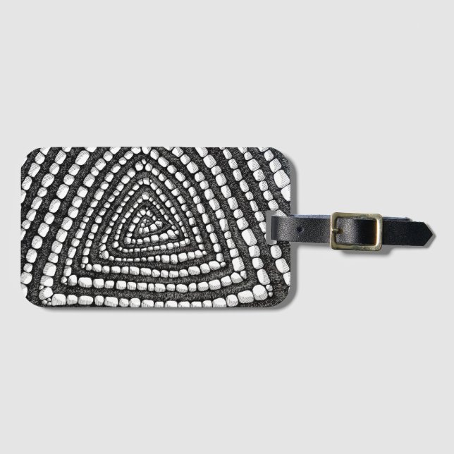 Etiqueta Para Maletas Abstract Triangle Detailed Pen and Ink Shapes  (Anverso horizontal)